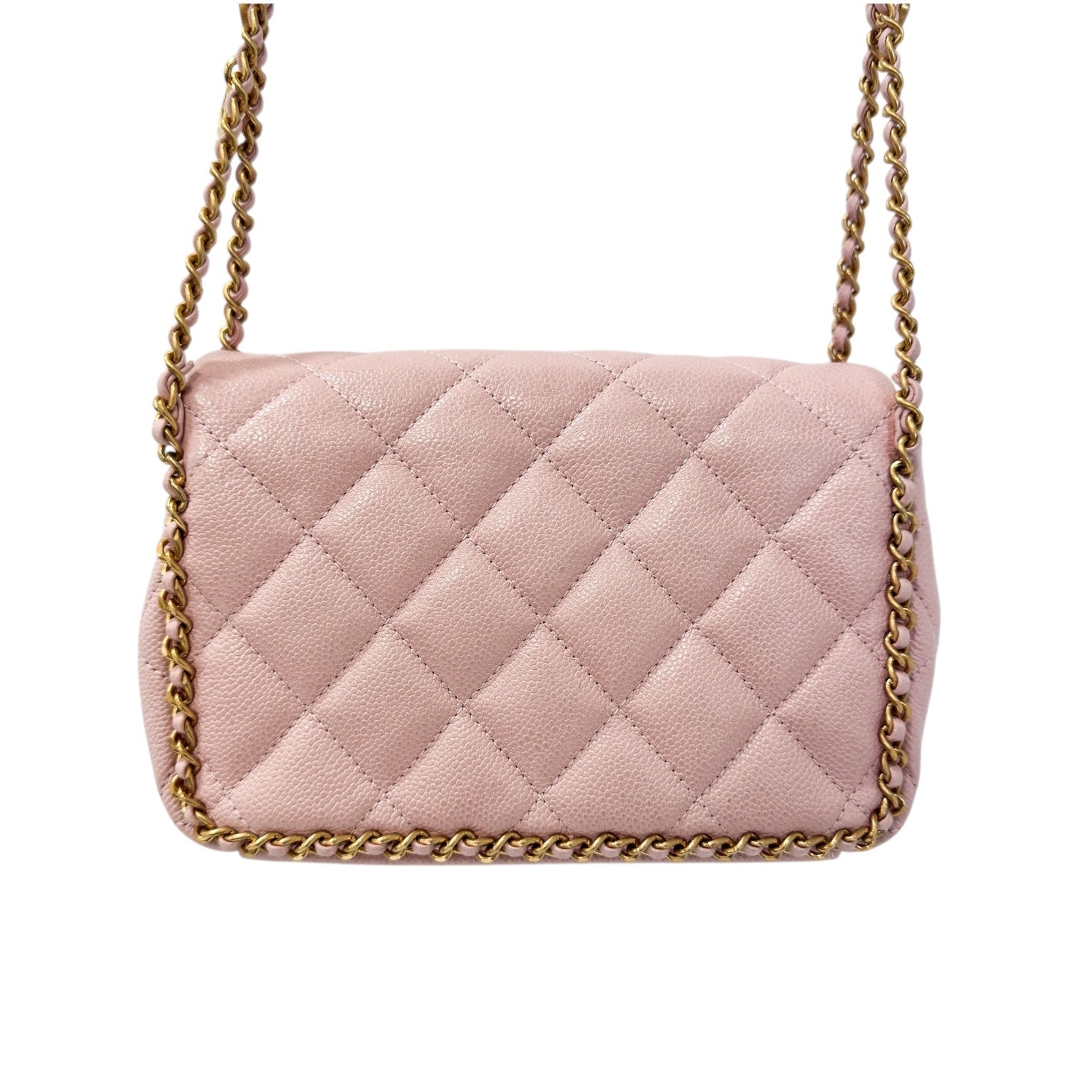 Chanel Matelasse Pink Caviar Skin A rank