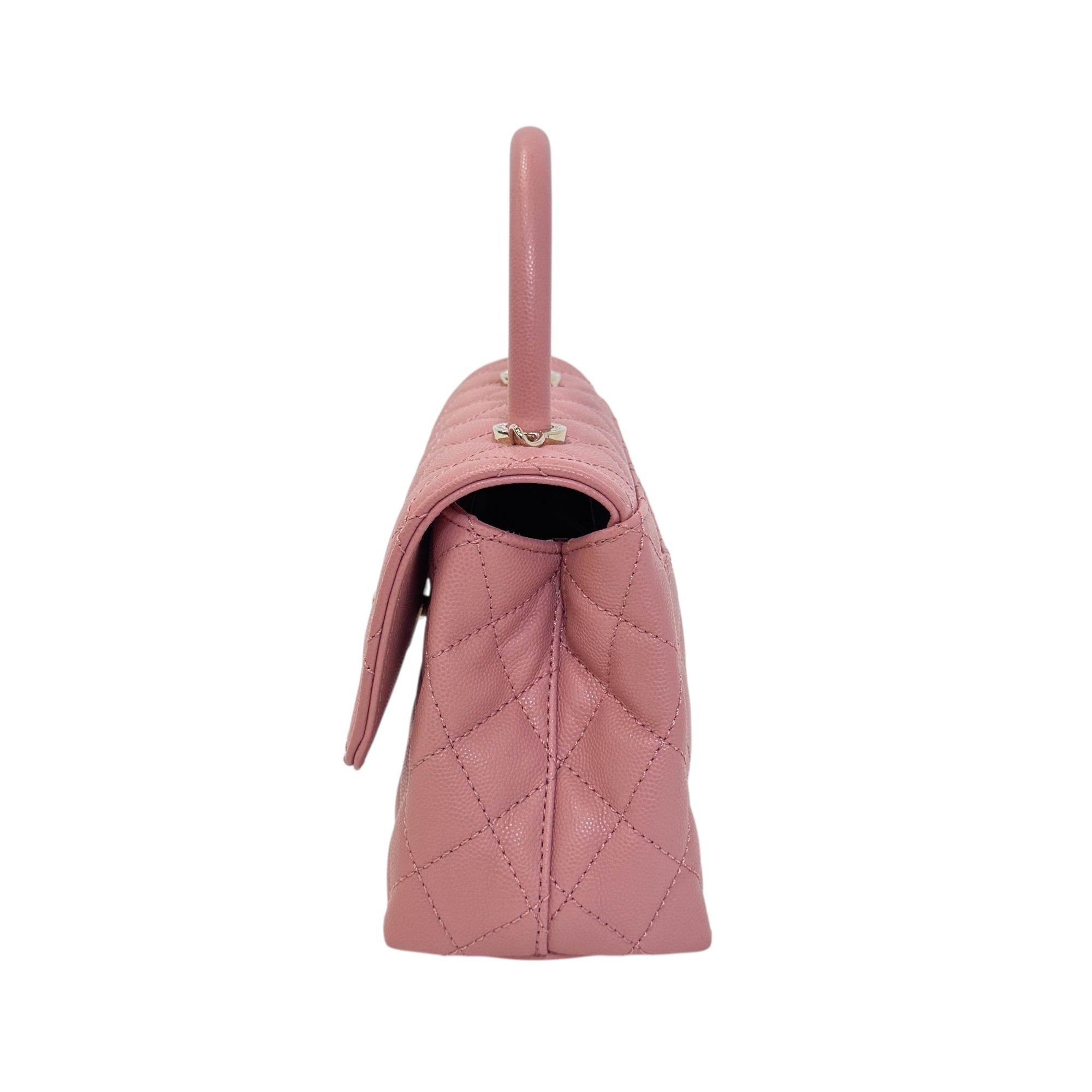 シャネル ミニココハンドル ピンク ゴールド金具