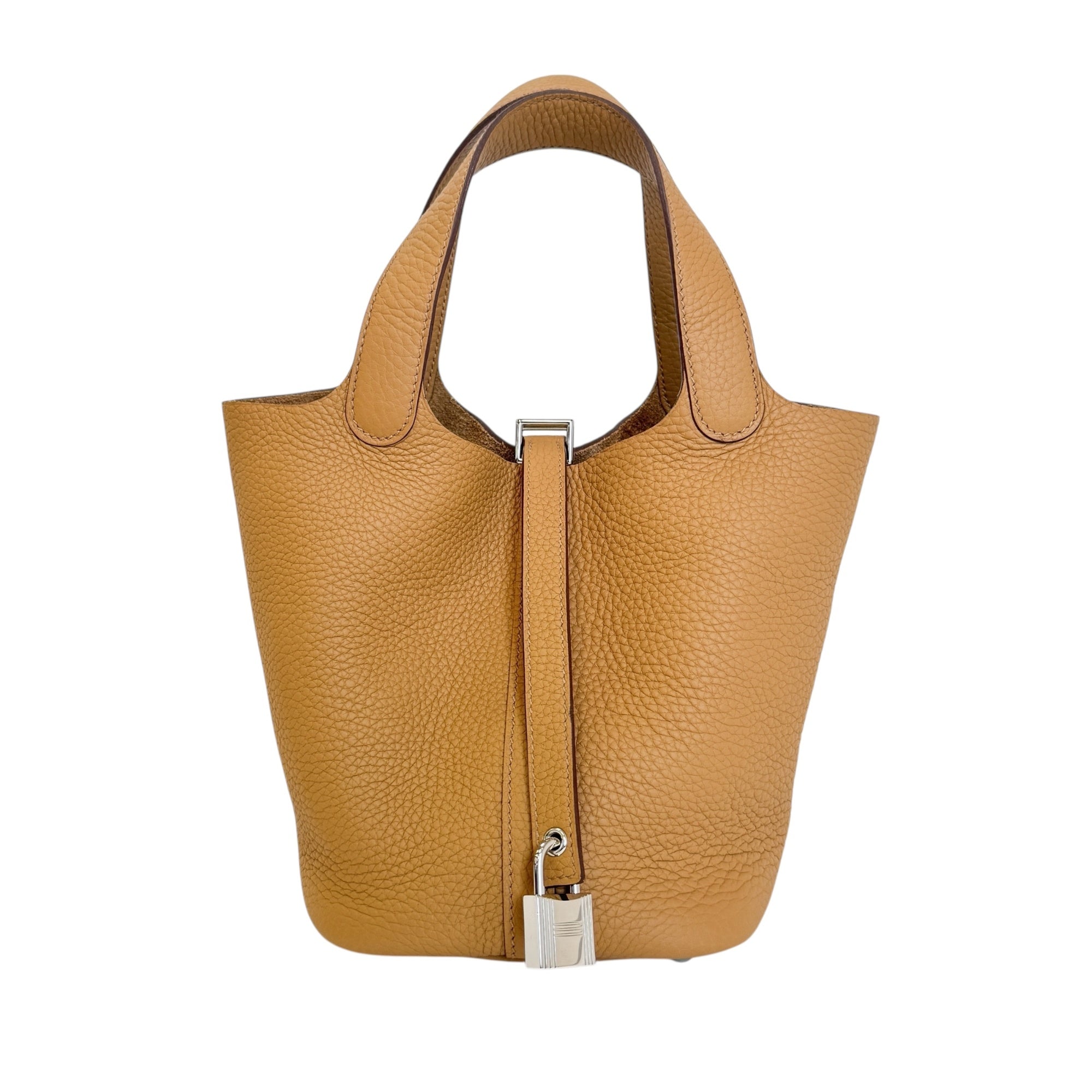 Hermes Picotin Lock 18 PM Torillon Clemence Biscuit Silver Metal Fittings U Engraved 2022 SA