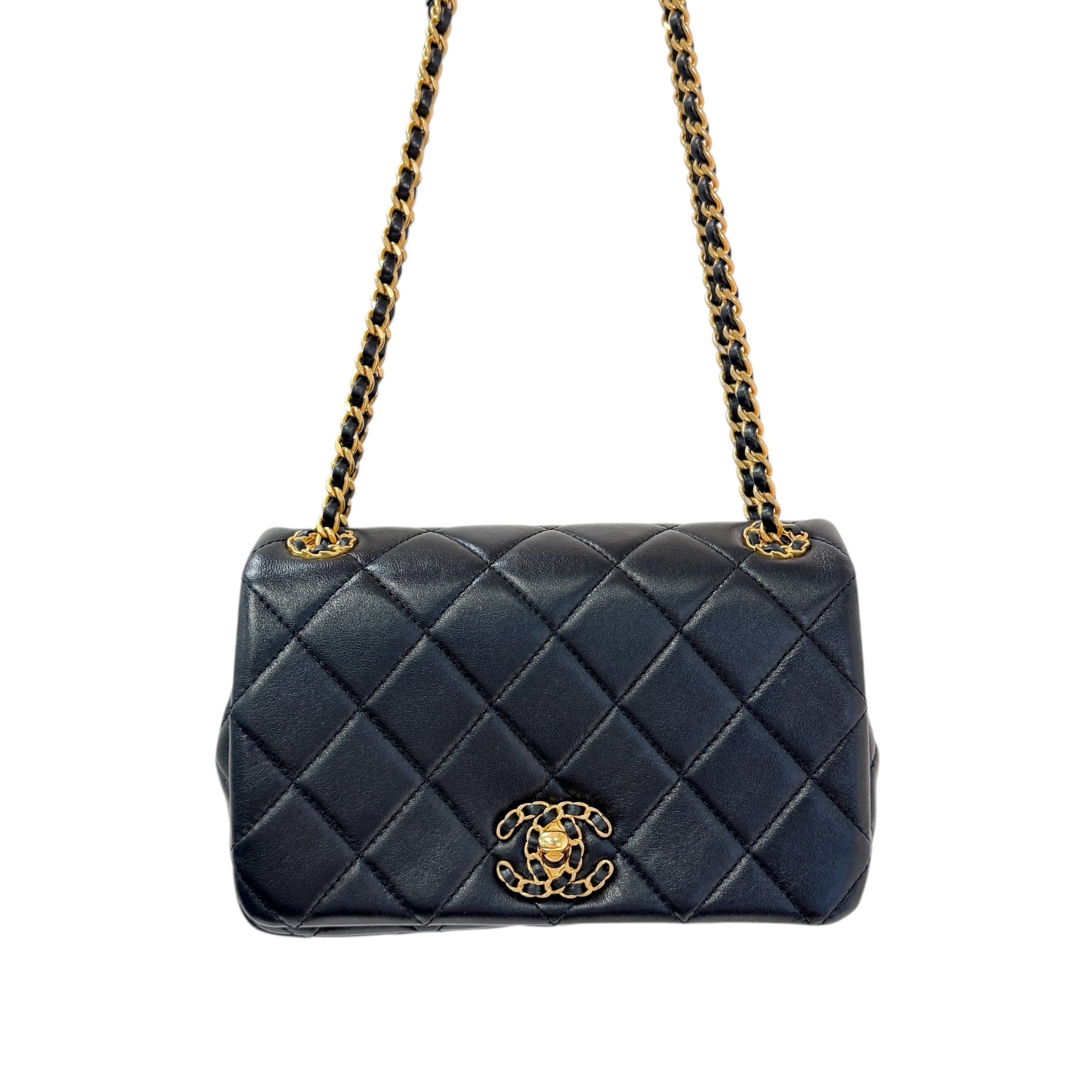 Chanel Chain Shoulder Bag Mini Flap Matelasse Coco Mark Leather AS4780 SA Rank