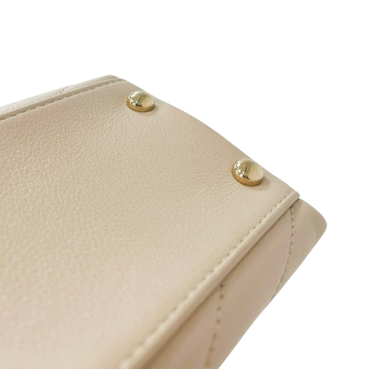 シャネル Vステッチ トップハンドルフラップバッグ ベージュ A57147 Bランク