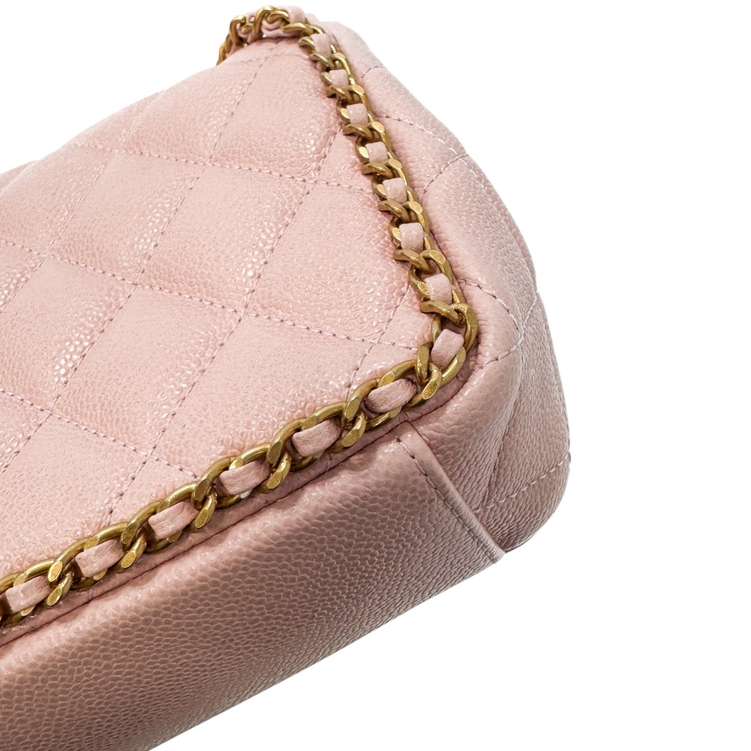 Chanel Matelasse Pink Caviar Skin A rank