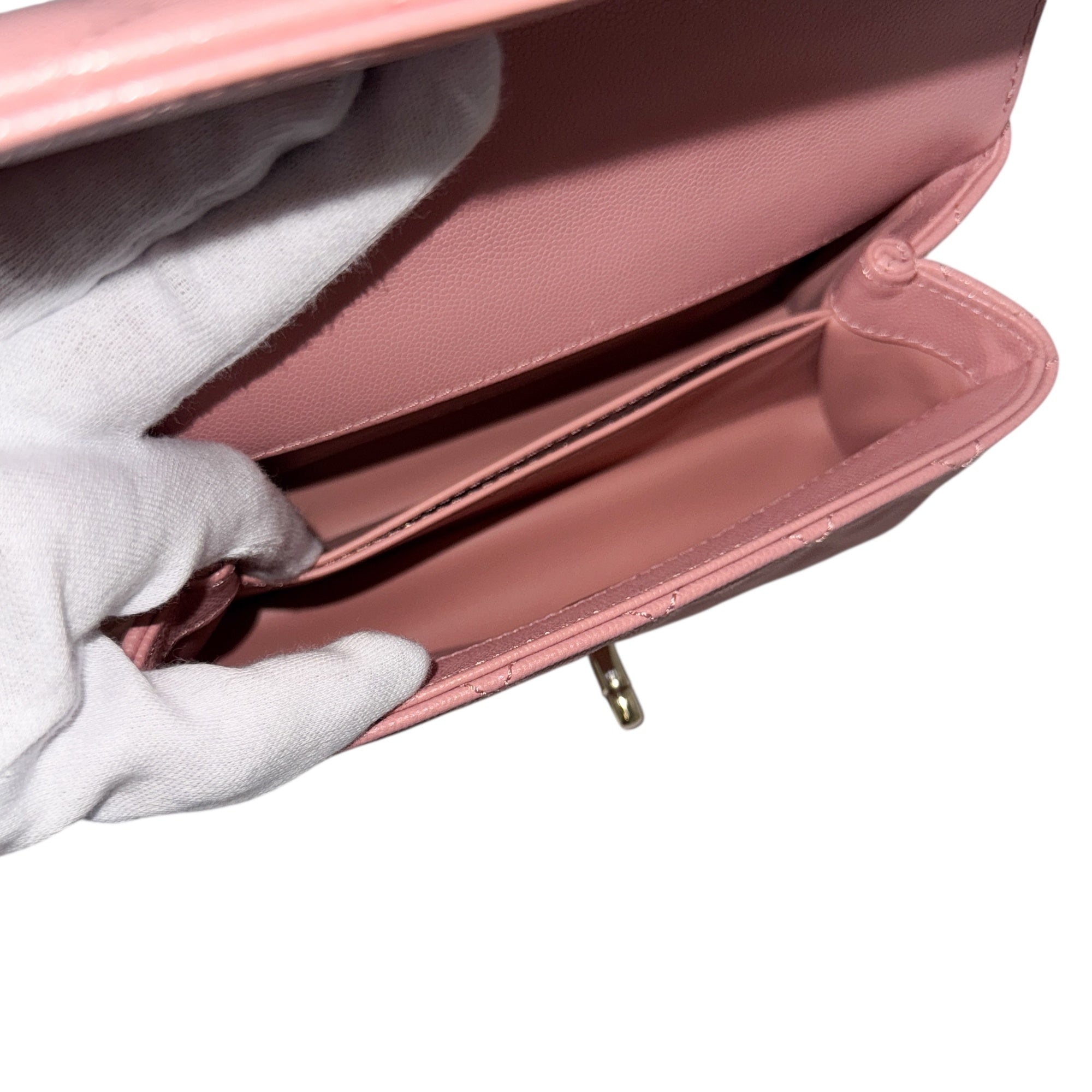 Chanel Mini Coco Handle Pink Gold Metal