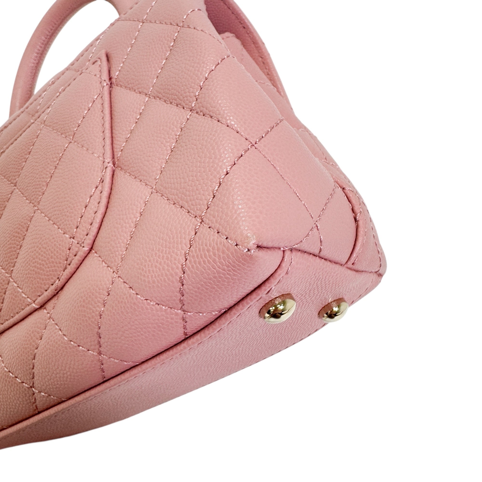 Chanel Mini Coco Handle Pink Gold Metal