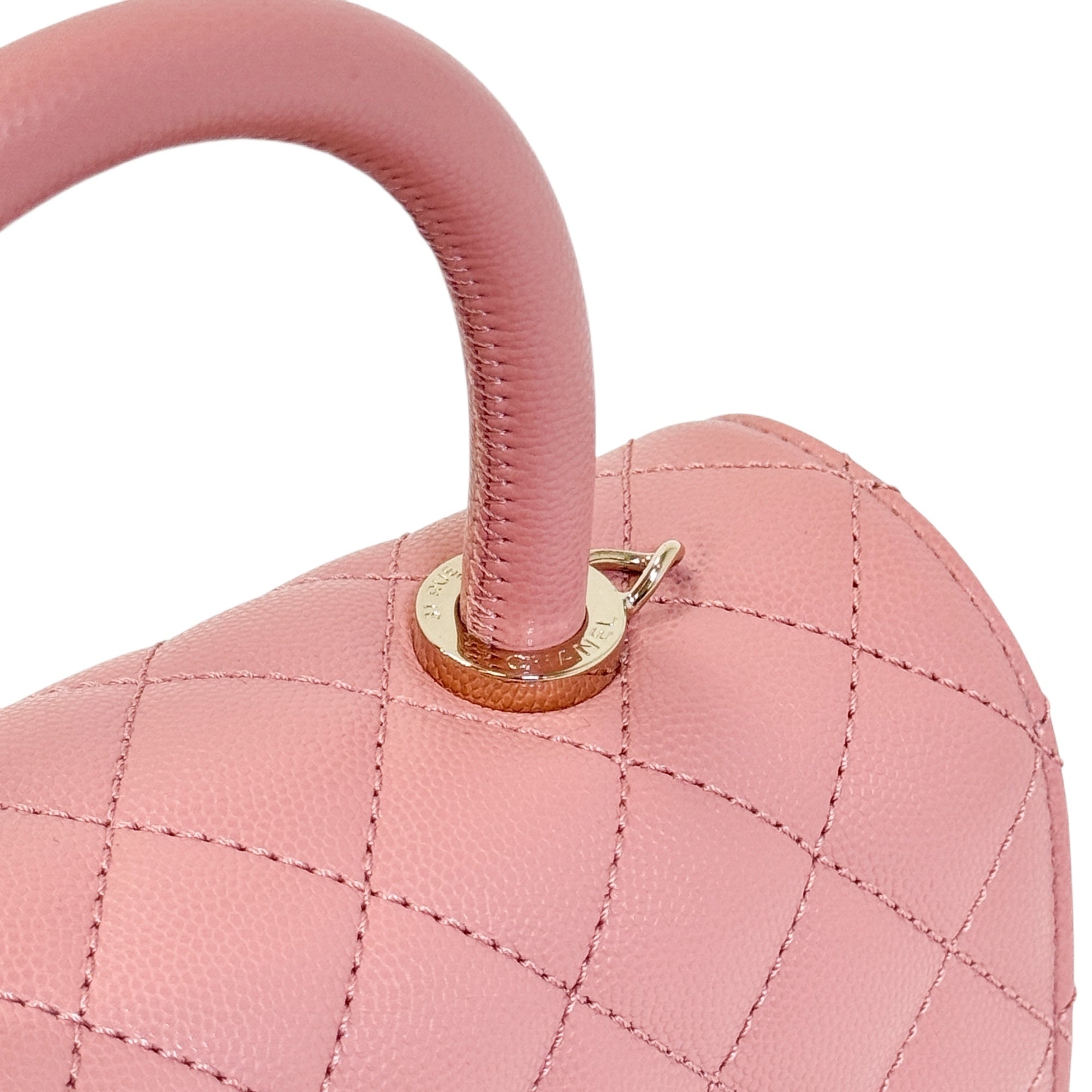 Chanel Mini Coco Handle Pink Gold Metal