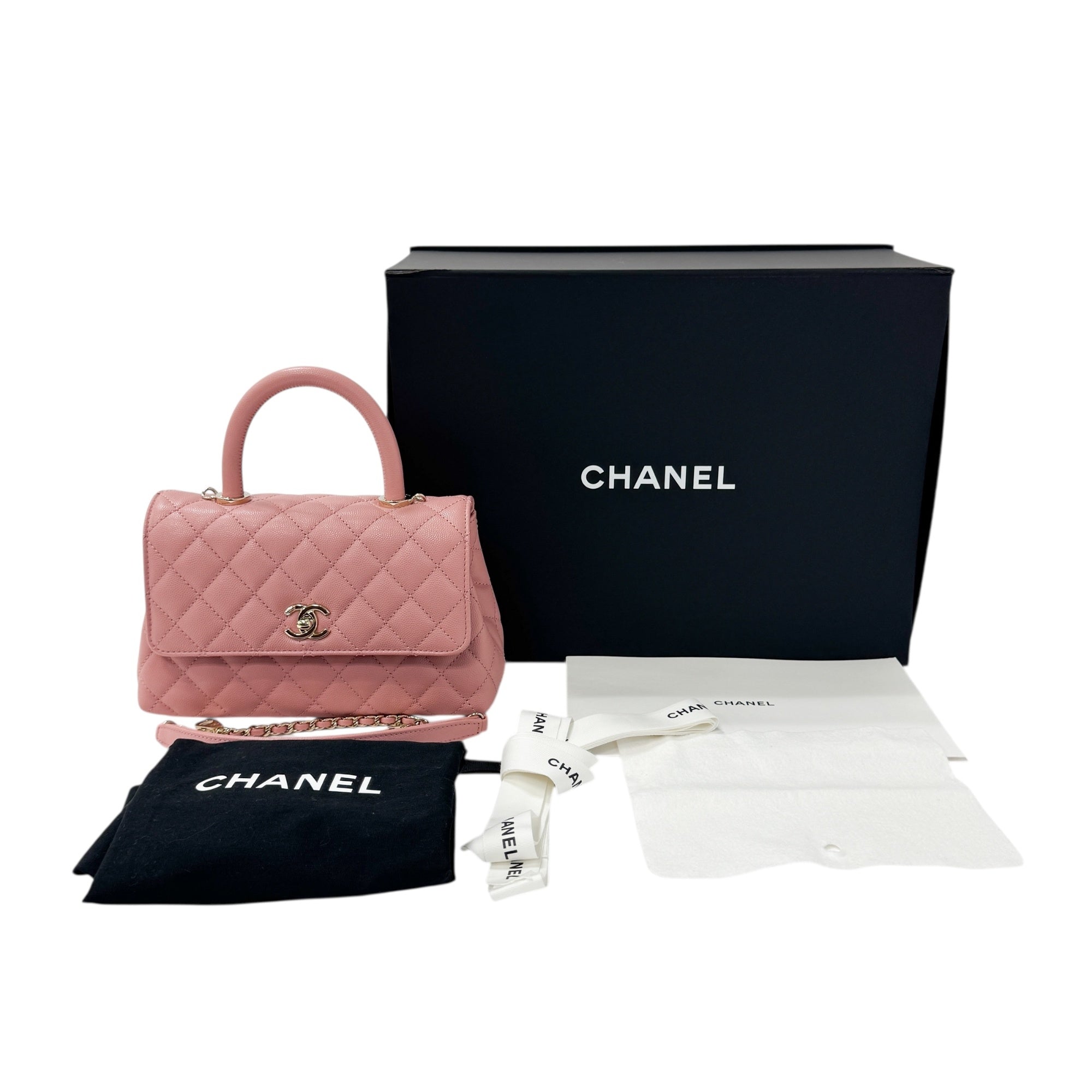 Chanel Mini Coco Handle Pink Gold Metal