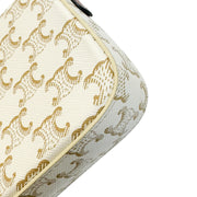Celine Teen Triomphe Shoulder Bag PVC Coated Canvas P-CU-2211 White