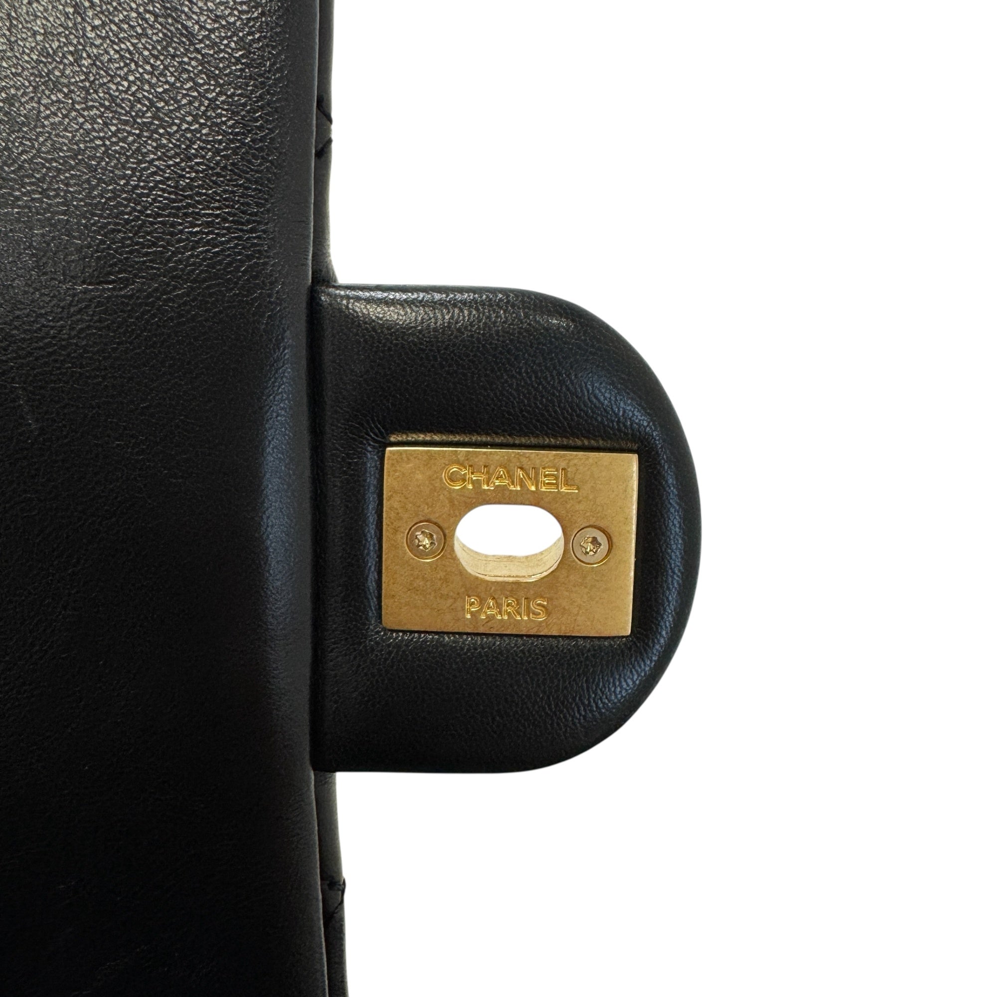 Chanel Matelasse Leather Chain Shoulder Bag Black Gold Hardware AS3393