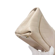 シャネル　Vステッチ　トップハンドルフラップバッグ　ベージュ　A57147　Bランク