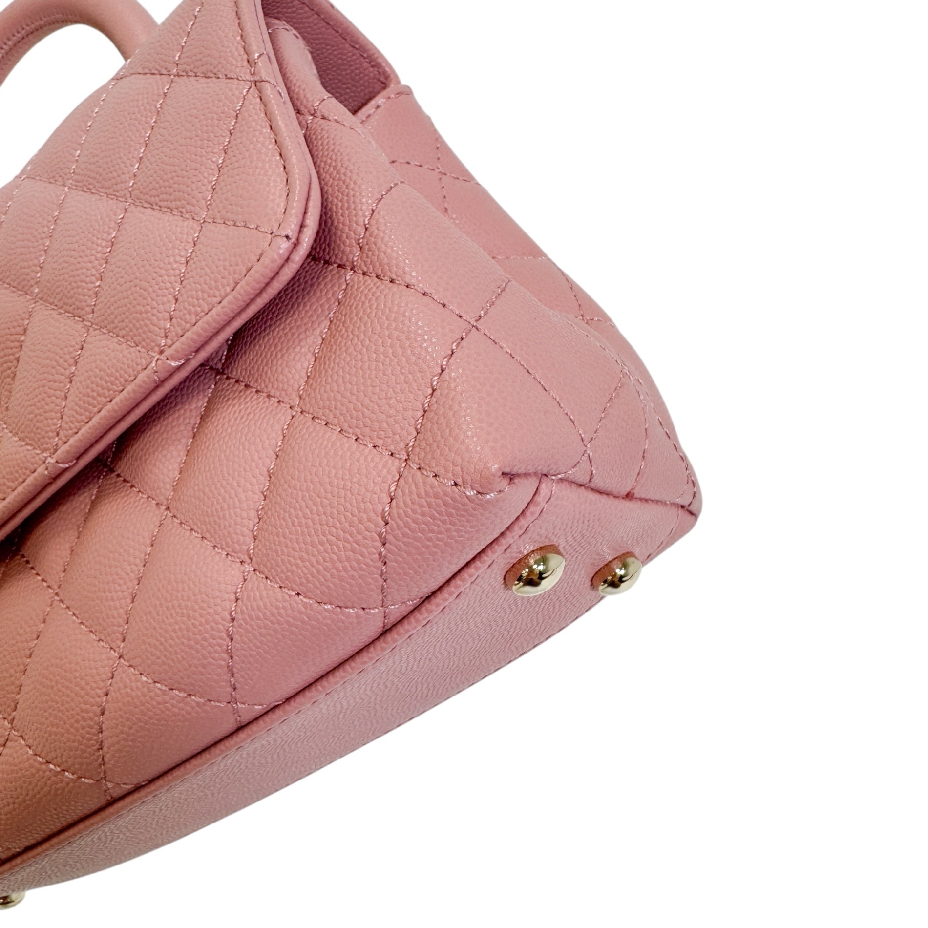 Chanel Mini Coco Handle Pink Gold Metal