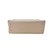 シャネル　Vステッチ　トップハンドルフラップバッグ　ベージュ　A57147　Bランク