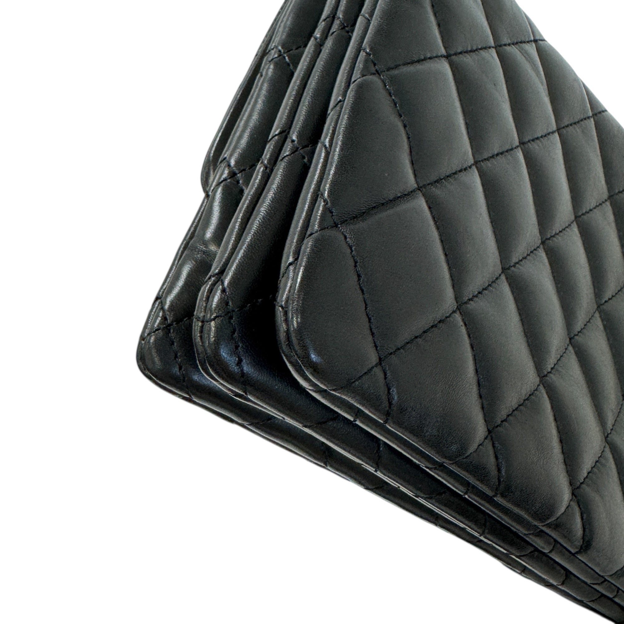 Chanel Matelasse Leather Chain Shoulder Bag Black Gold Hardware AS3393