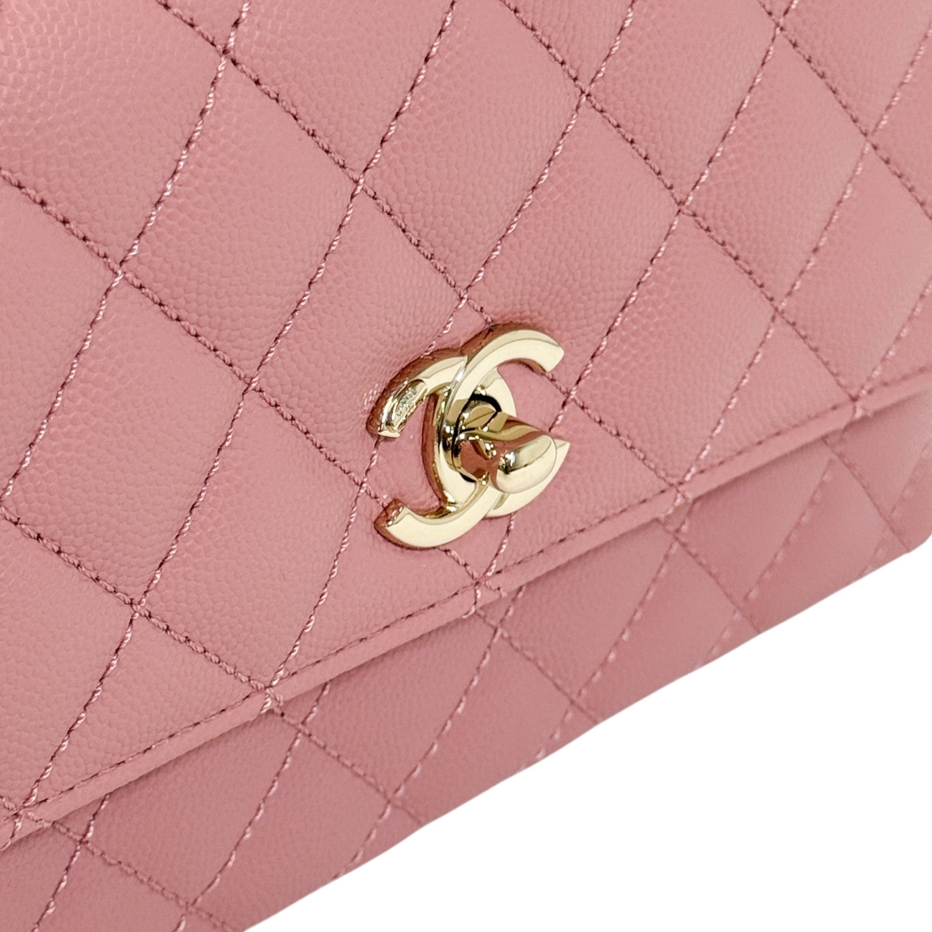 Chanel Mini Coco Handle Pink Gold Metal