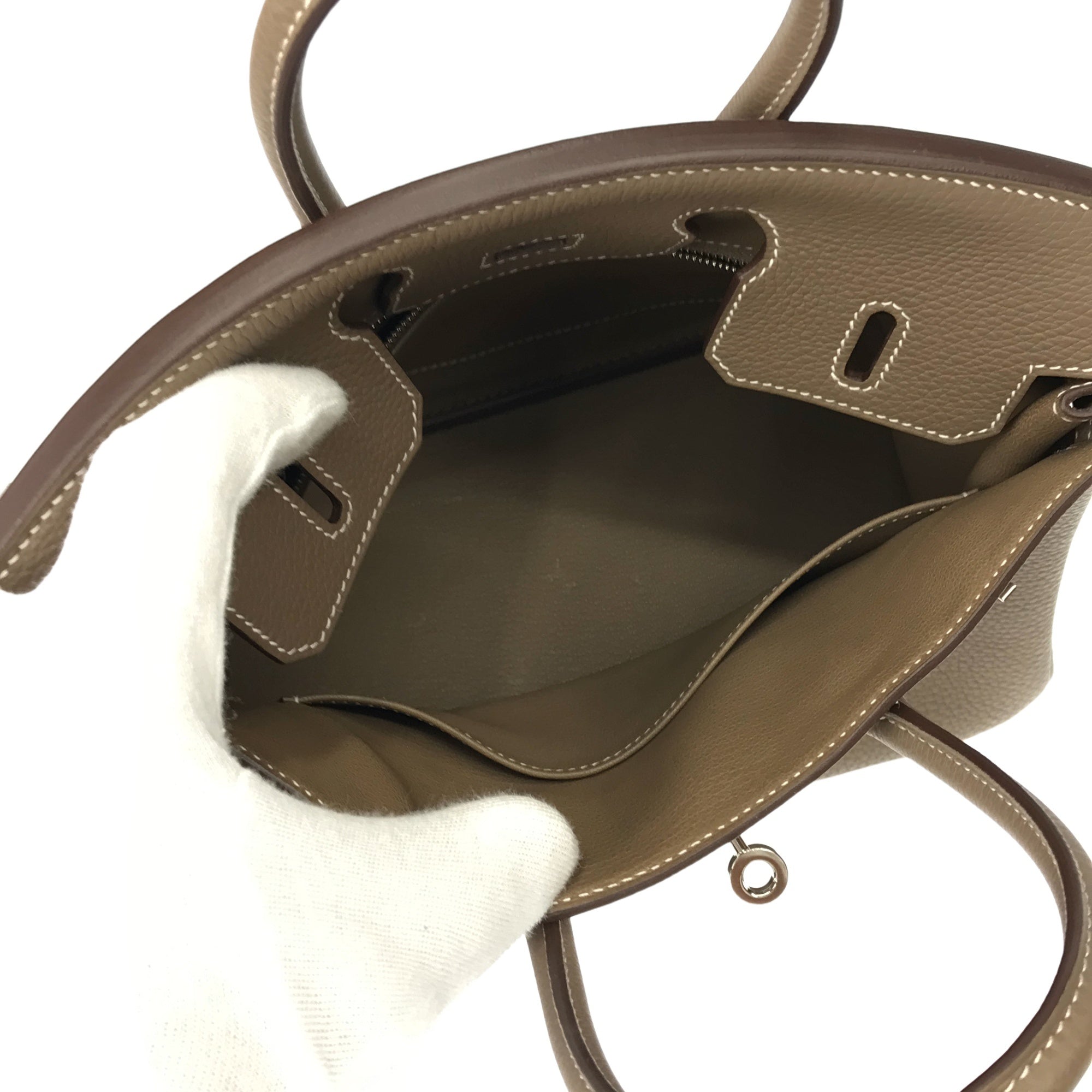 エルメス　バーキン 25　トゴ　エトゥープ　S金具　Y刻印　Aランク