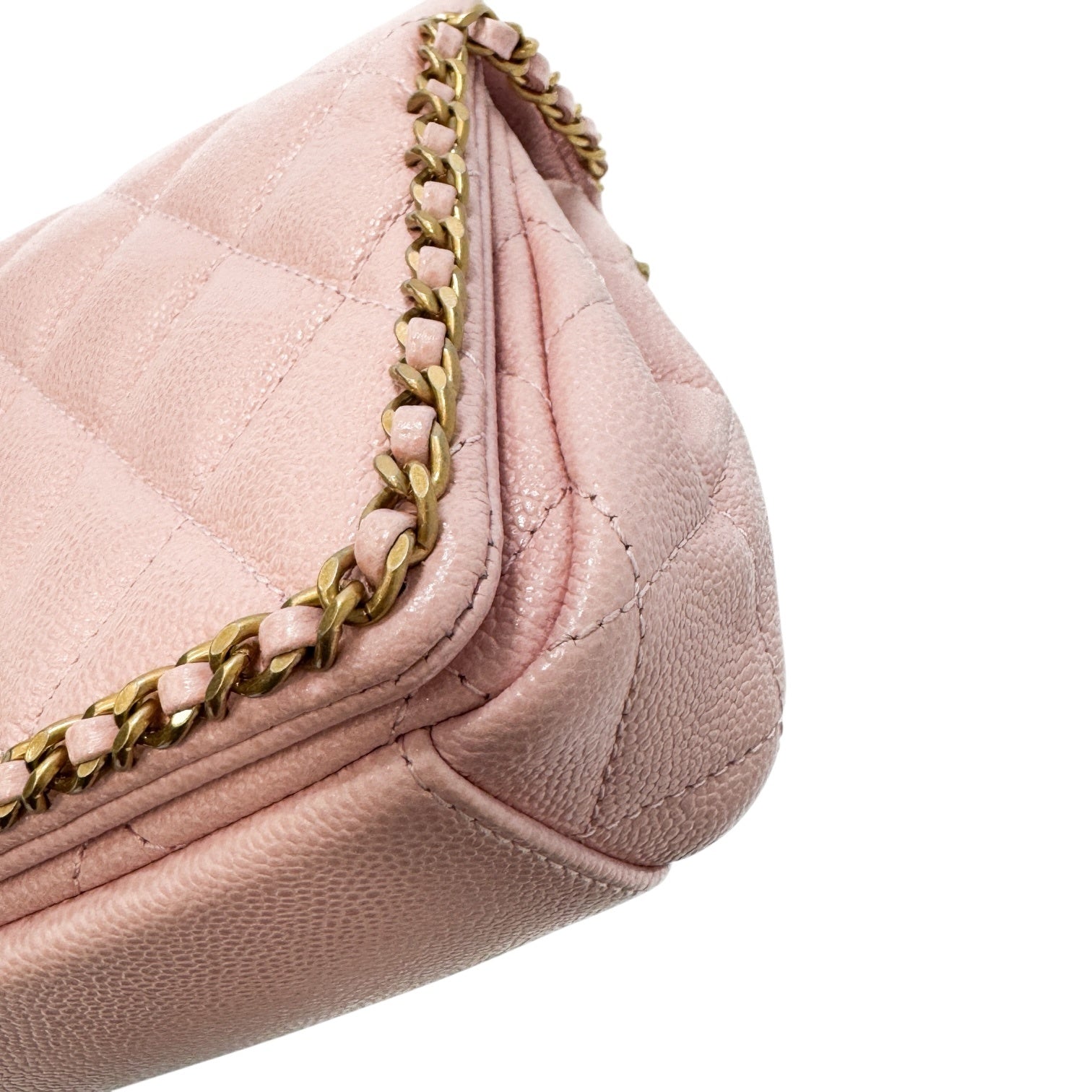 Chanel Matelasse Pink Caviar Skin A rank