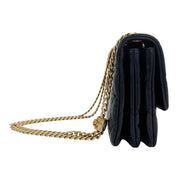 Chanel Matelasse Leather Chain Shoulder Bag Black Gold Hardware AS3393