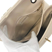 シャネル　Vステッチ　トップハンドルフラップバッグ　ベージュ　A57147　Bランク