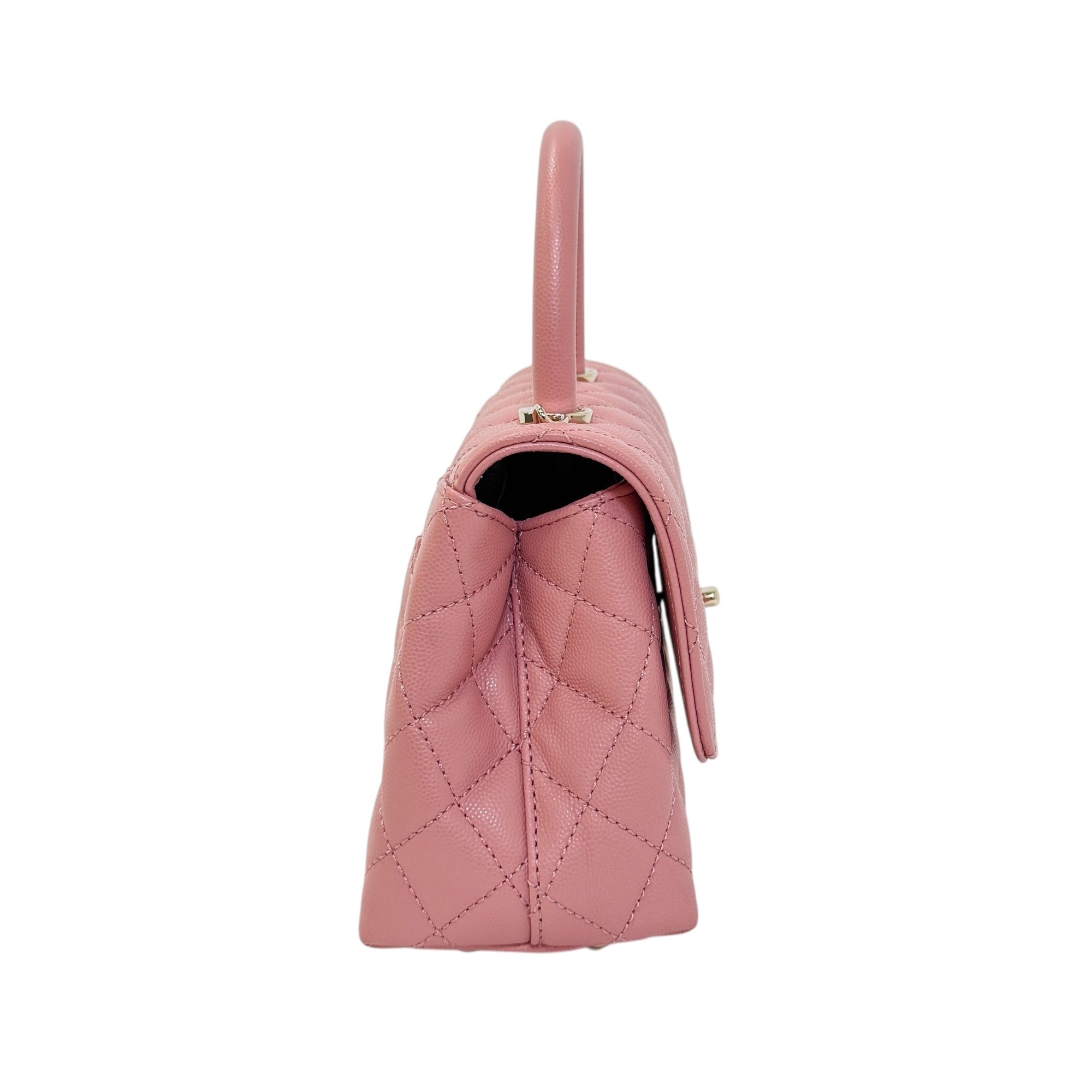 Chanel Mini Coco Handle Pink Gold Metal